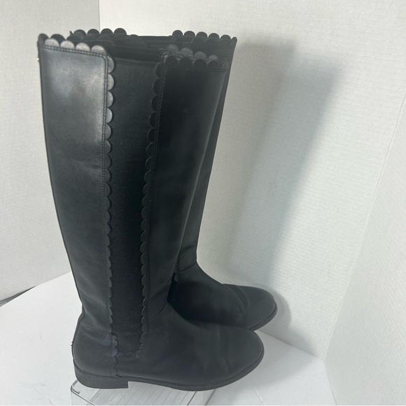 Kate Spade Women’s Leather Riding Boots Pull On Calf High Black - Picture 2 of 8